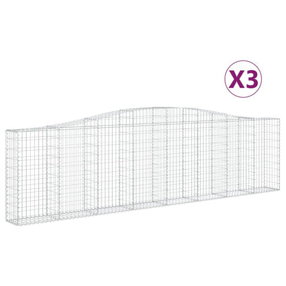 vidaXL Gabions avec arche 3 pèces 400x30x100/120 cm Fer galvanisé