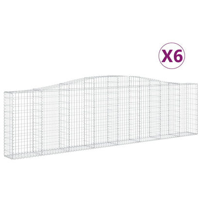vidaXL Gabions avec arc en forme de S 6 pcs 400x30x100/120 cm Fer galvanisé
