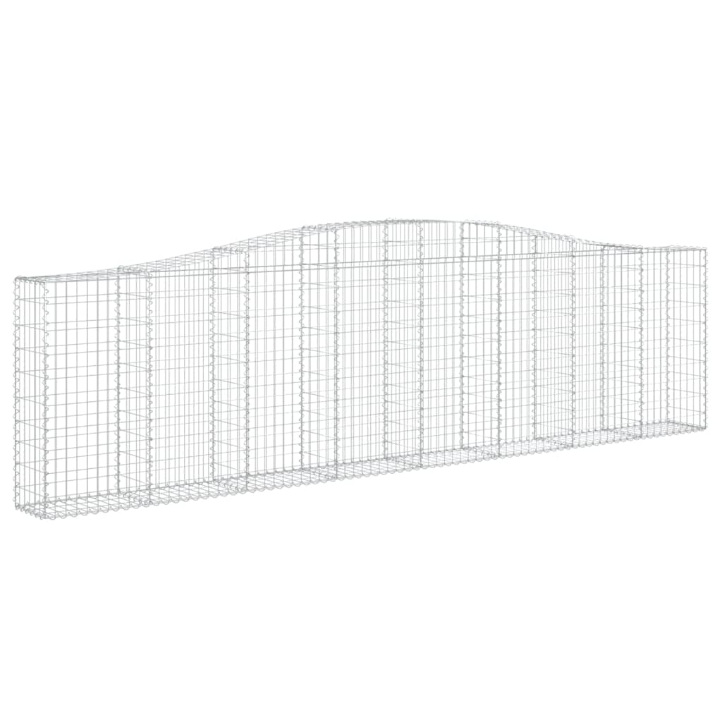 vidaXL Gabionen mit Hochbogen 8 Stk. 400x30x100/120cm Verzinktes Eisen