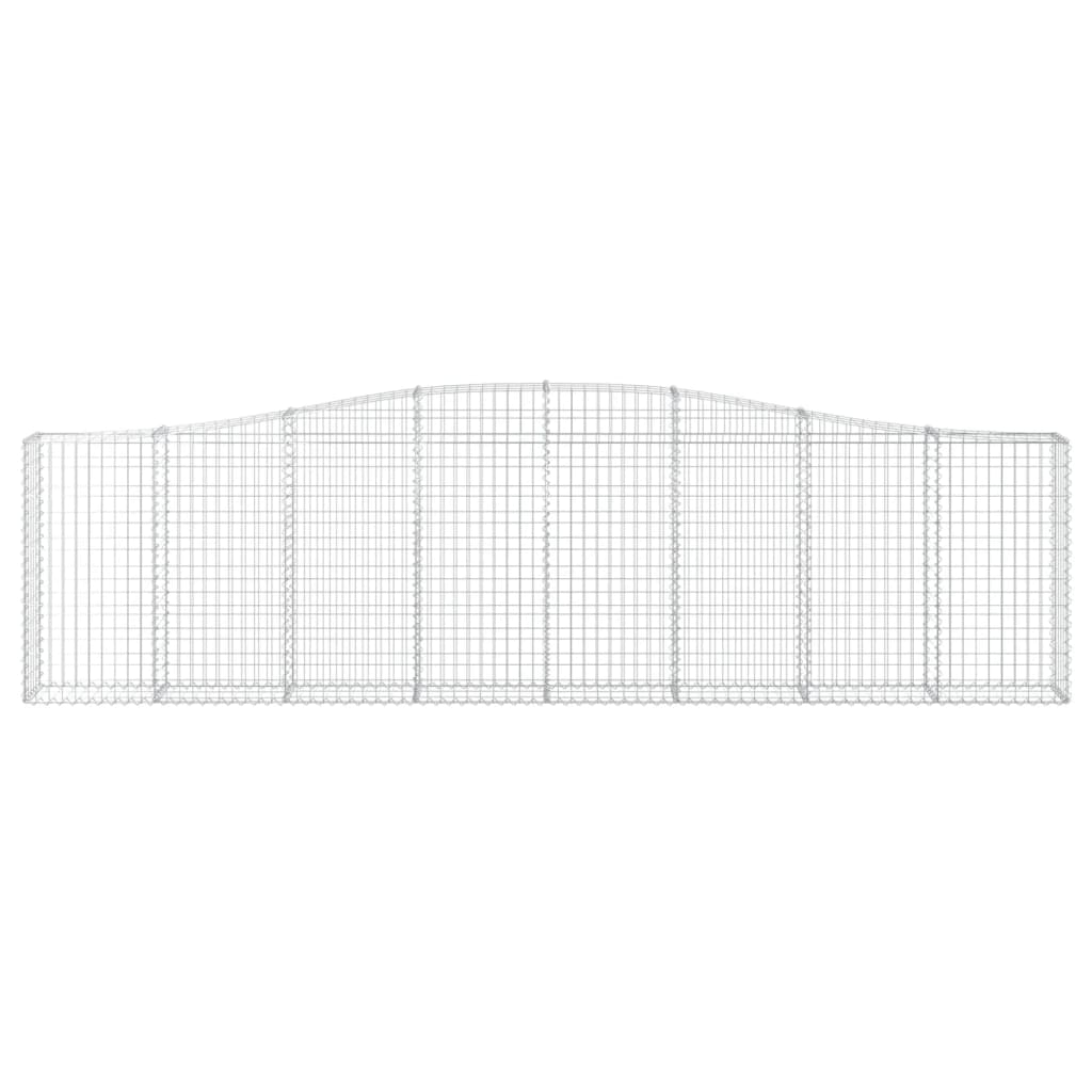 vidaXL Gabionen mit Hochbogen 15Stk. 400x30x100/120cm Verzinktes Eisen