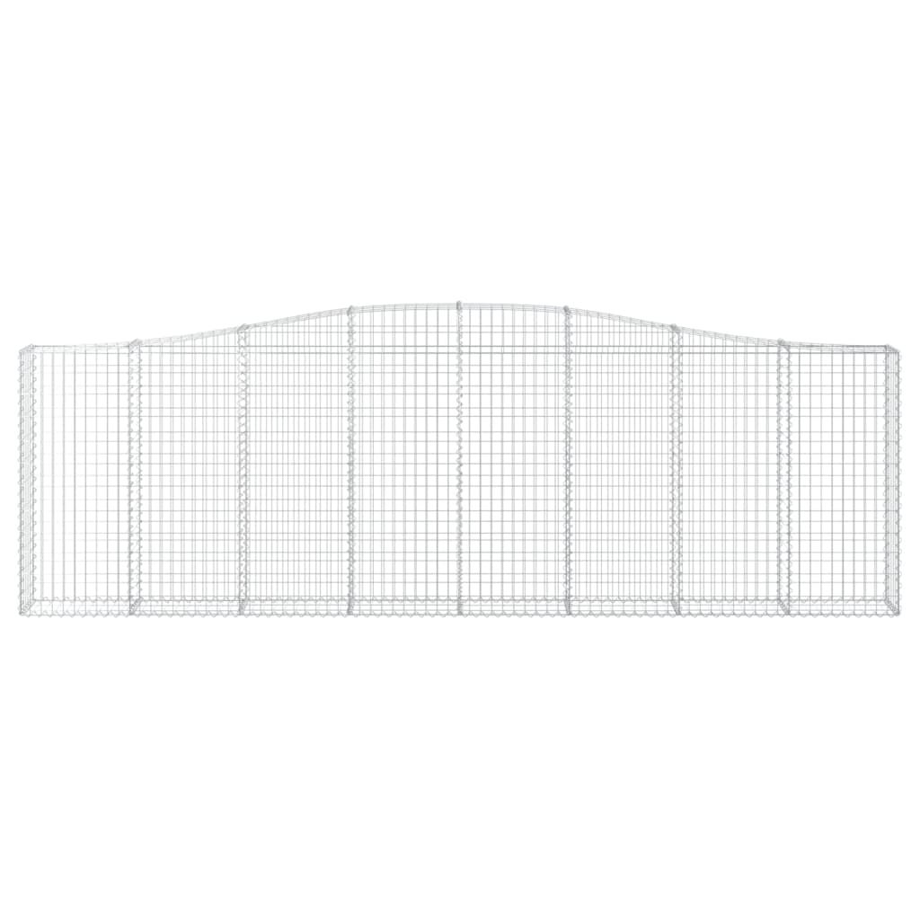vidaXL Gabionen mit Hochbogen 2 Stk. 400x30x120/140cm Verzinktes Eisen