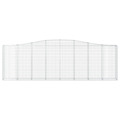 Gabions vidaXL avec arche, 7 pces 400x30x120/140 cm, Fer galvanisé
