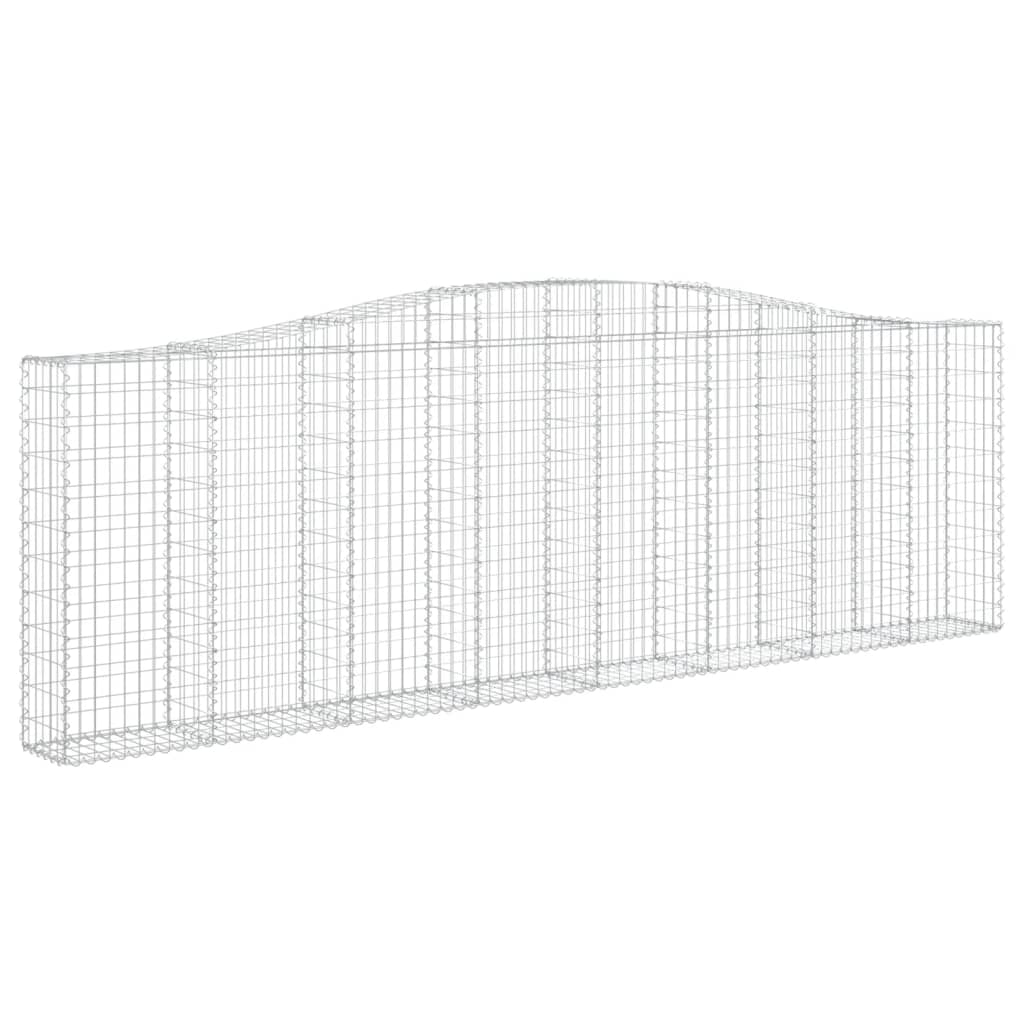 vidaXL Gabionen mit Hochbogen 9 Stk. 400x30x120/140cm Verzinktes Eisen