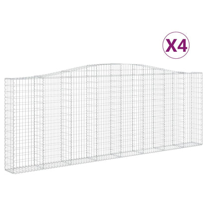 vidaXL Gabions avec arche haute 4 pcs 400x30x140/160cm Fer galvanisé