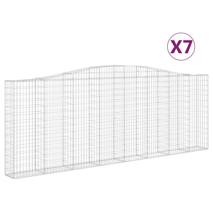 vidaXL Gabions avec arche 7 pcs 400x30x140/160cm Fer galvanisé