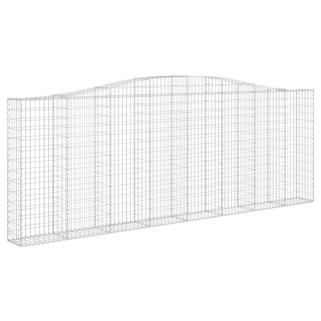 vidaXL Gabionen mit Hochbogen 9 Stk. 400x30x140/160cm Verzinktes Eisen