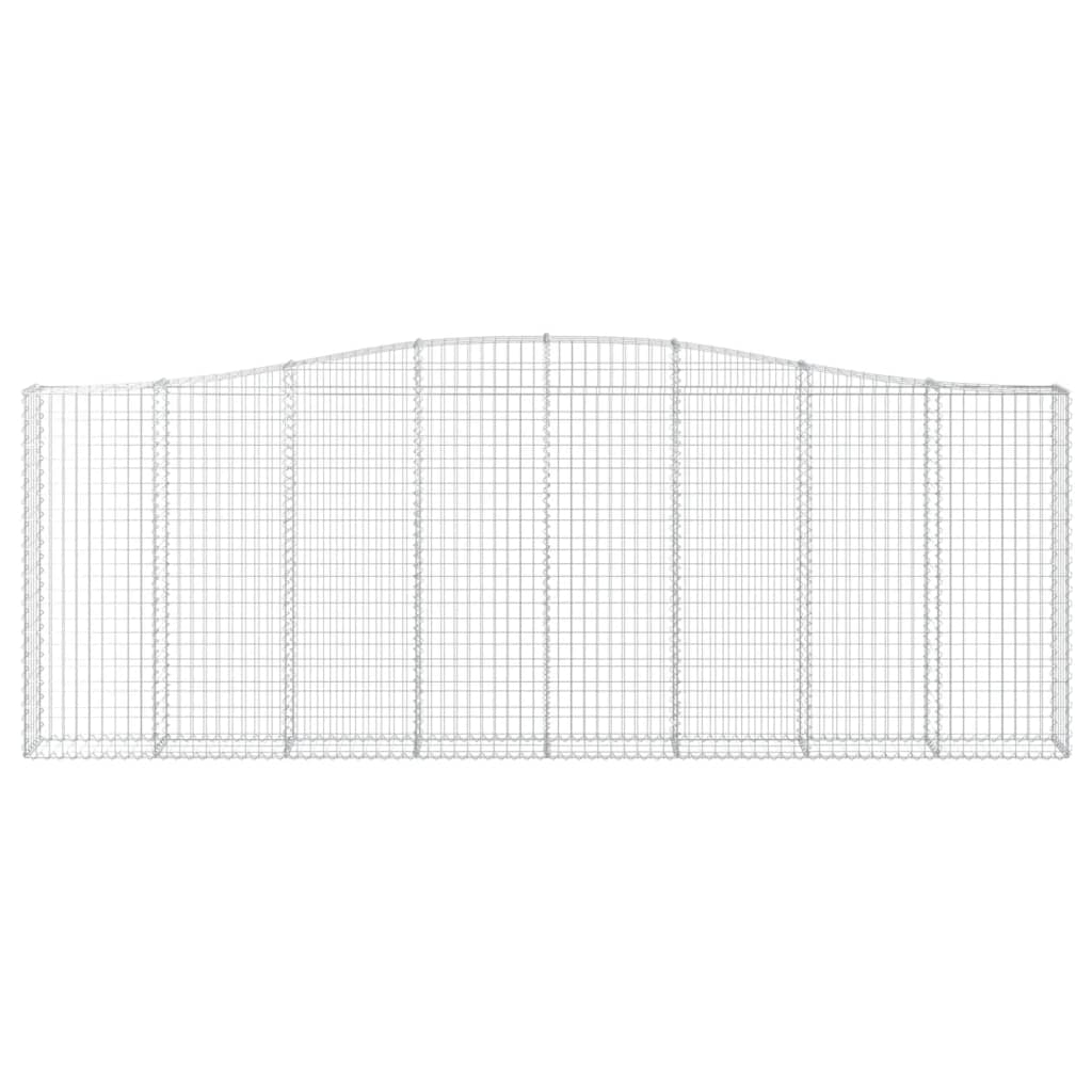vidaXL Gabionen mit Hochbogen 15Stk. 400x30x140/160cm Verzinktes Eisen