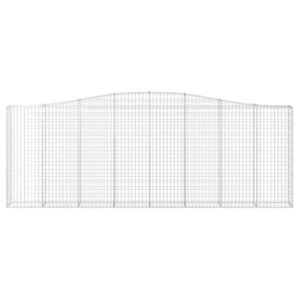 vidaXL Gabionen mit Hochbogen 20Stk. 400x30x140/160cm Verzinktes Eisen