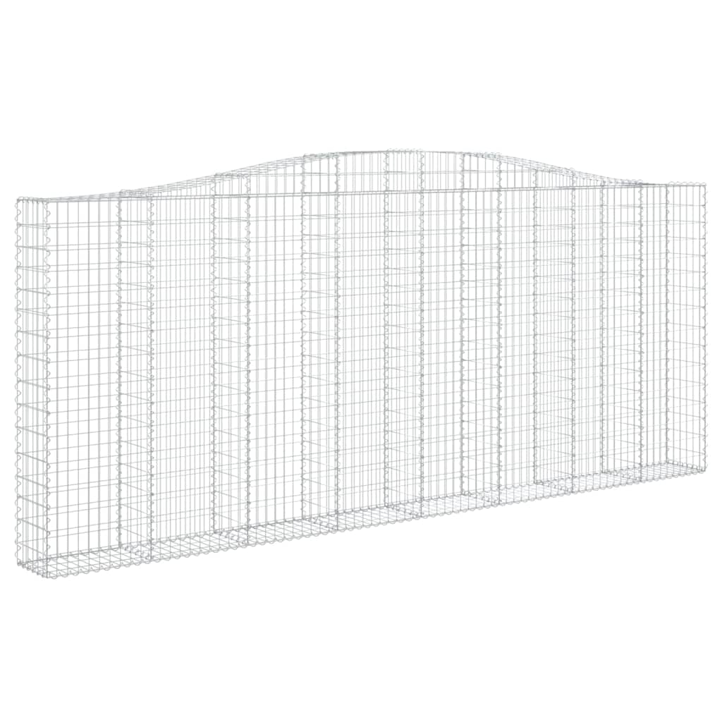 vidaXL Gabionen mit Hochbogen 4 Stk. 400x30x160/180cm Verzinktes Eisen