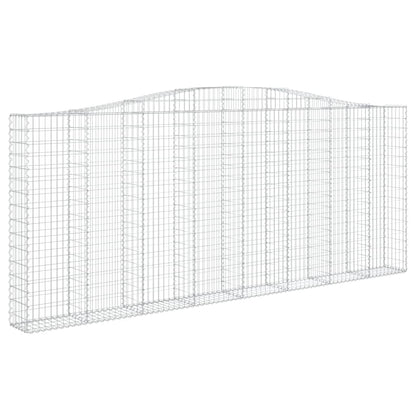 vidaXL Gabionen mit Hochbogen 4 Stk. 400x30x160/180cm Verzinktes Eisen