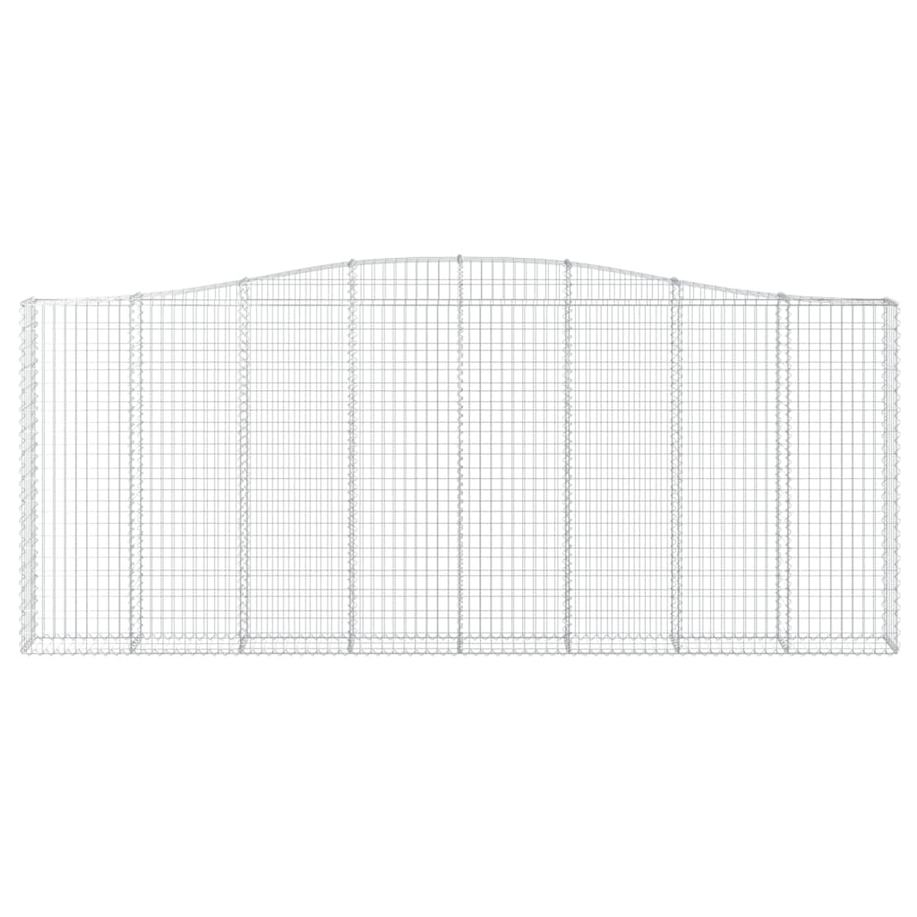vidaXL Gabionen mit Hochbogen 4 Stk. 400x30x160/180cm Verzinktes Eisen