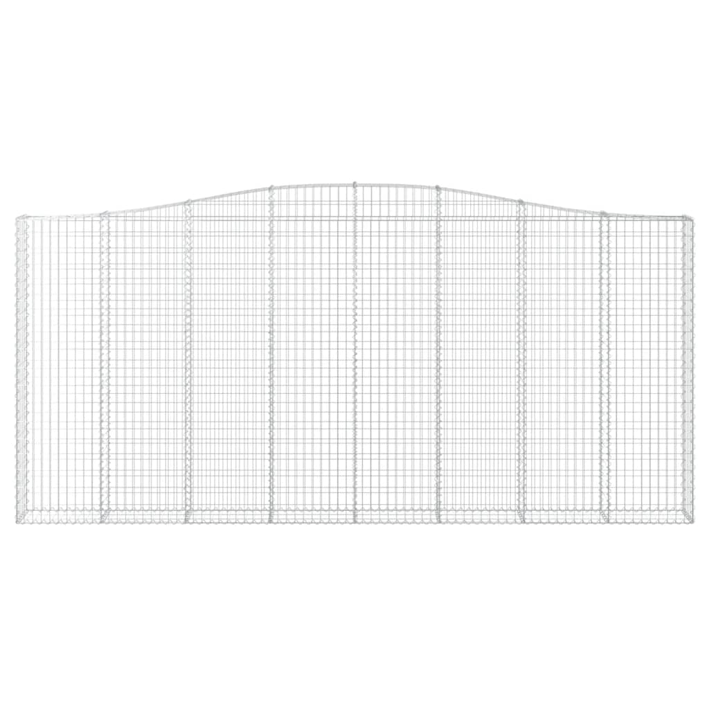 vidaXL Gabionen mit Hochbogen 2 Stk. 400x30x180/200cm Verzinktes Eisen