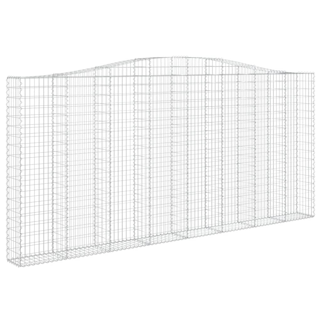 vidaXL Gabionen mit Hochbogen 3 Stk. 400x30x180/200cm Verzinktes Eisen