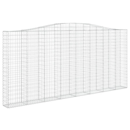 vidaXL Gabionen mit Hochbogen 3 Stk. 400x30x180/200cm Verzinktes Eisen