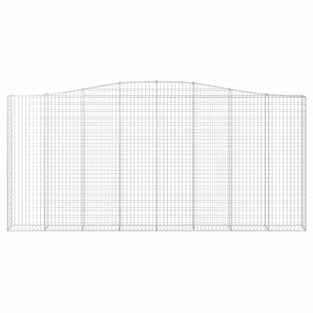 vidaXL Gabionen mit Hochbogen 3 Stk. 400x30x180/200cm Verzinktes Eisen