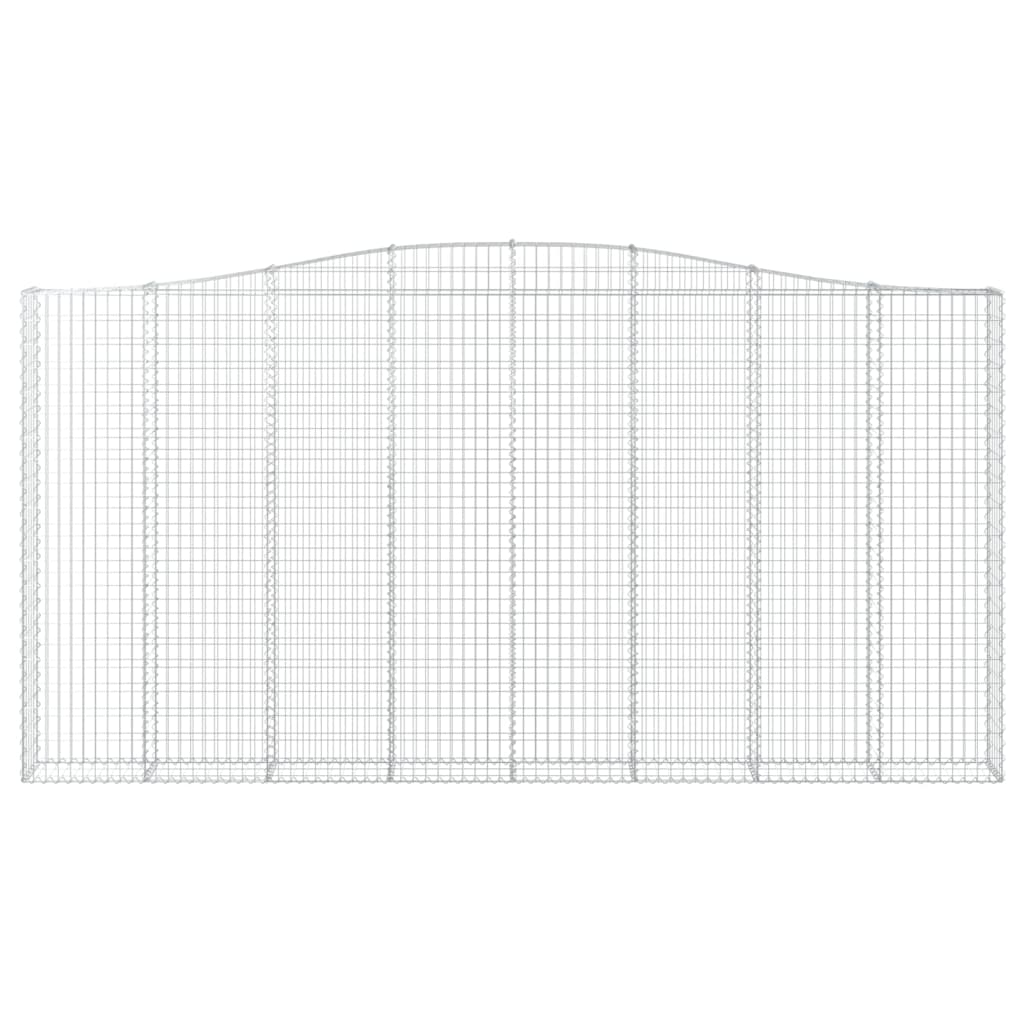 vidaXL Gabionen mit Hochbogen 2 Stk. 400x30x200/220cm Verzinktes Eisen