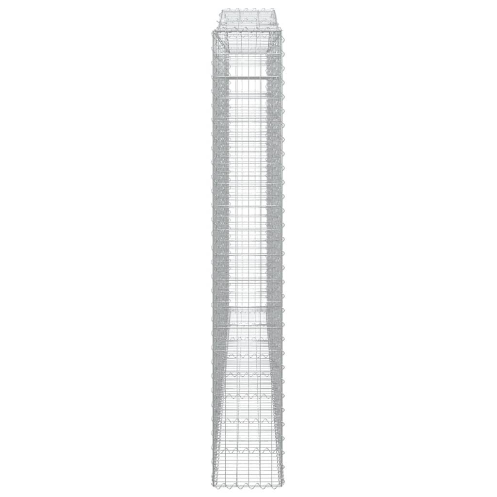 vidaXL Gabionen mit Hochbogen 4 Stk. 400x30x200/220cm Verzinktes Eisen