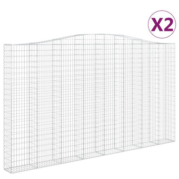 vidaXL Gabions avec arche 2 pcs 400x30x220/240 cm Fer galvanisé