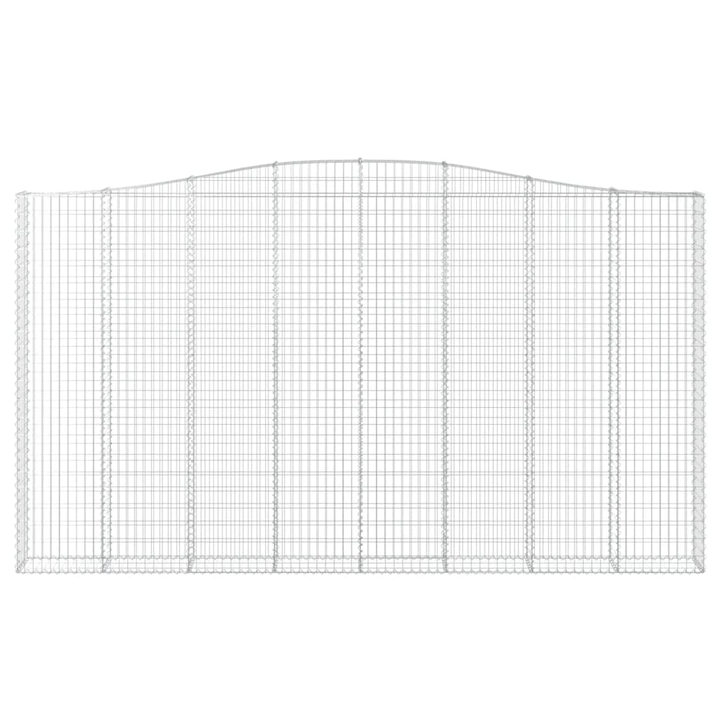 vidaXL Gabions avec arche 2 pcs 400x30x220/240 cm Fer galvanisé