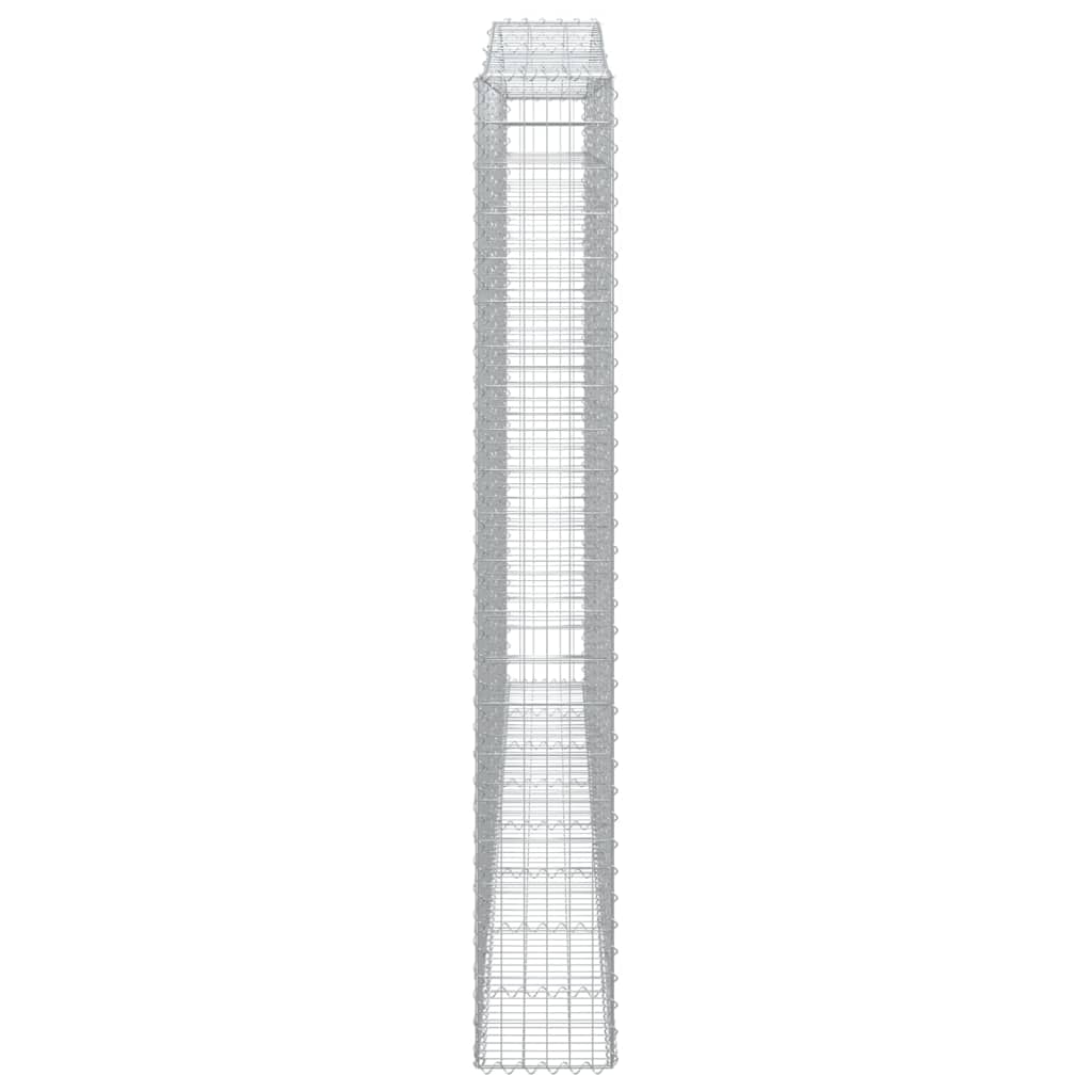 Gabionen mit Hochbogen 3 Stk. 400x30x220/240cm Verzinktes Eisen