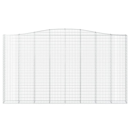 vidaXL Gabionen mit Hochbogen 4 Stk. 400x30x220/240cm Verzinktes Eisen