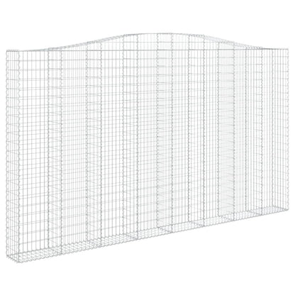 vidaXL Gabionen mit Hochbogen 7 Stk. 400x30x220/240cm Verzinktes Eisen