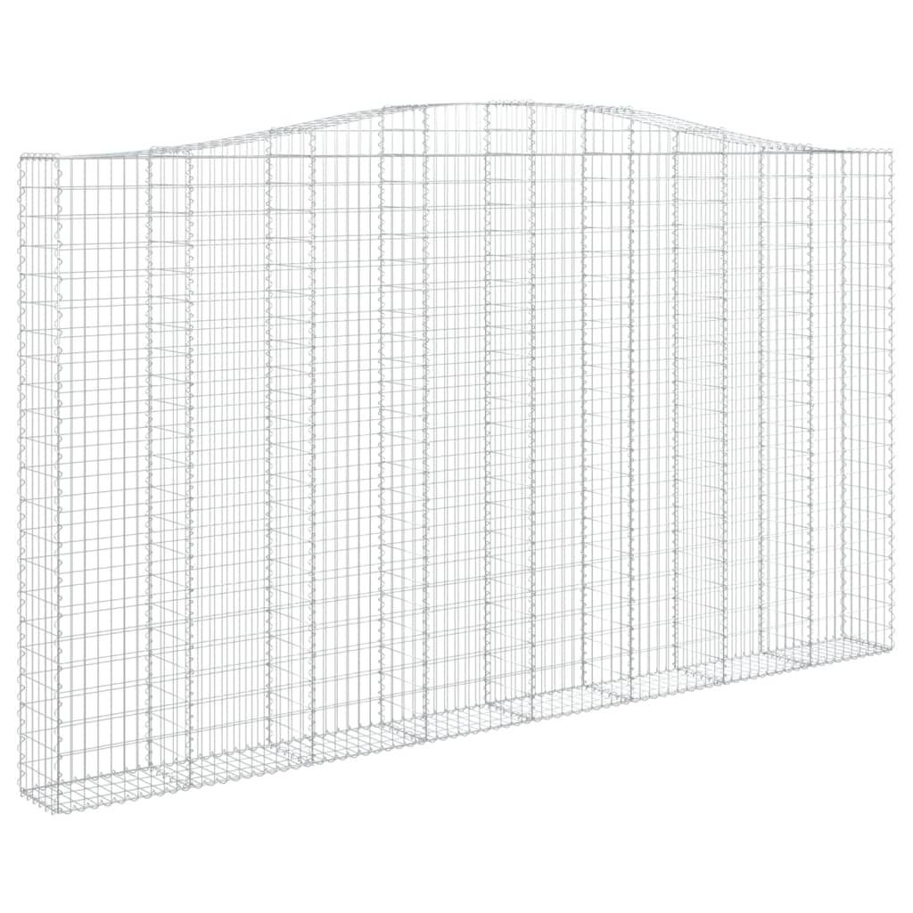 vidaXL Gabionen mit Hochbogen 9 Stk. 400x30x220/240cm Verzinktes Eisen