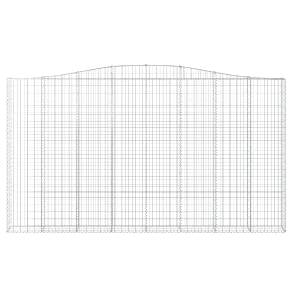 vidaXL Gabionen mit Hochbogen 9 Stk. 400x30x220/240cm Verzinktes Eisen