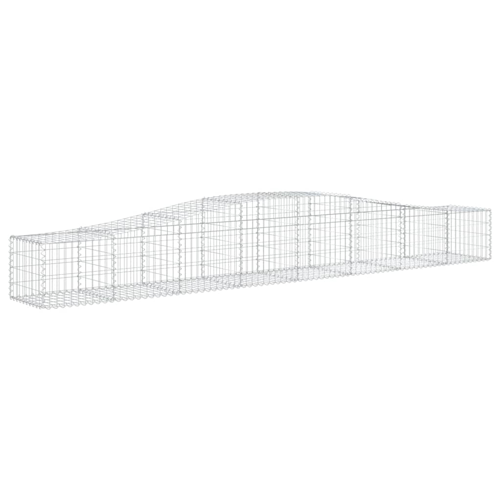 vidaXL Gabionen mit Hochbogen 7 Stk. 400x50x40/60cm Verzinktes Eisen