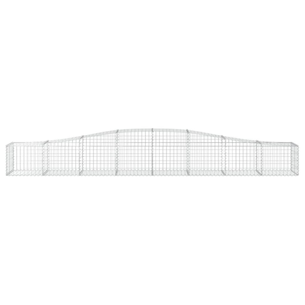 vidaXL Gabionen mit Hochbogen 7 Stk. 400x50x40/60cm Verzinktes Eisen