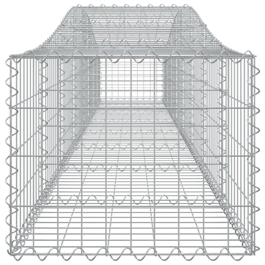vidaXL Gabionen mit Hochbogen 7 Stk. 400x50x40/60cm Verzinktes Eisen
