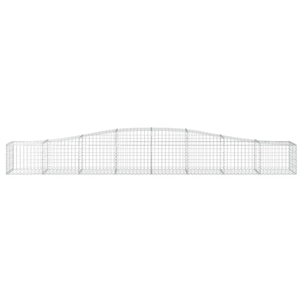 vidaXL Gabionen mit Hochbogen 8 Stk. 400x50x40/60cm Verzinktes Eisen