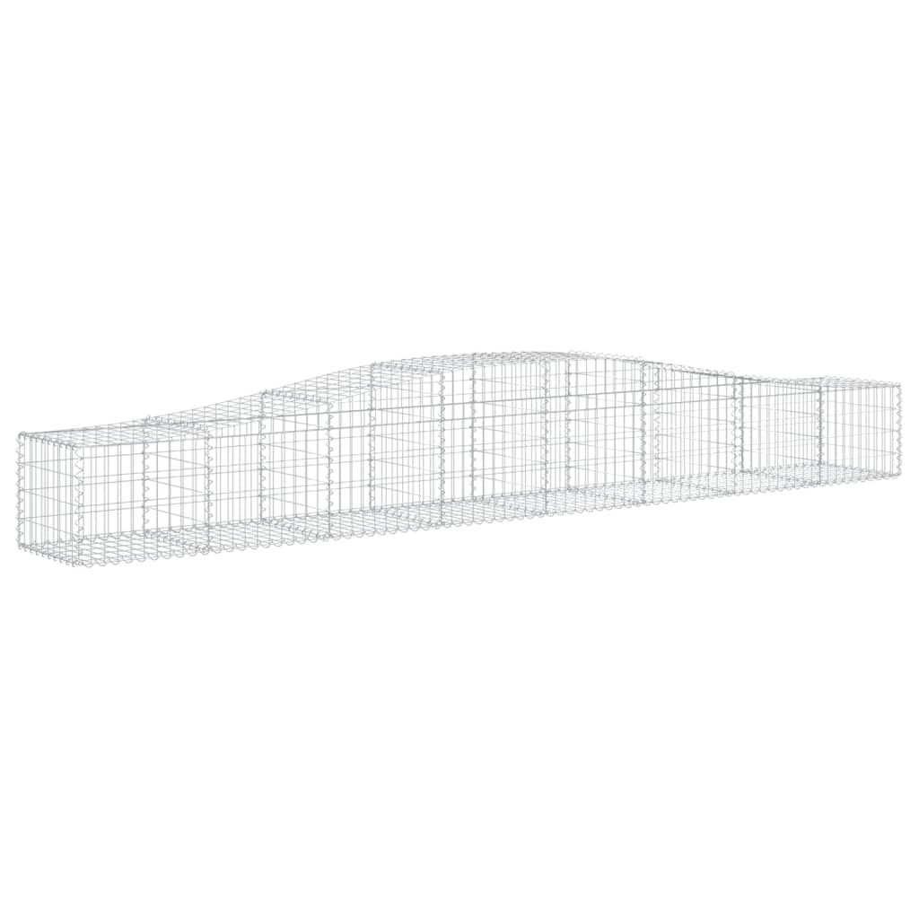vidaXL Gabions à arc élevé 15 pcs 400x50x40/60 cm Fer galvanisé