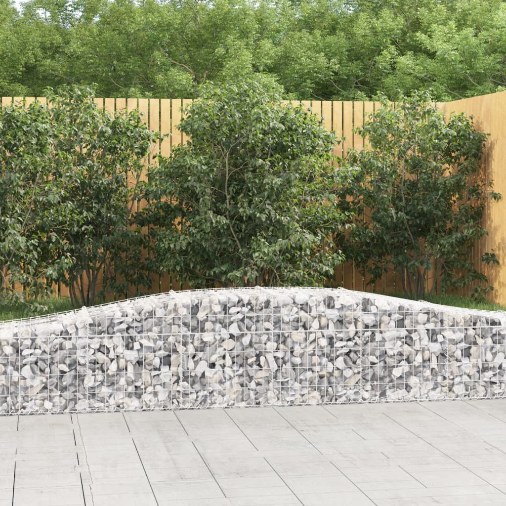 vidaXL Gabions à arc élevé 15 pcs 400x50x40/60 cm Fer galvanisé