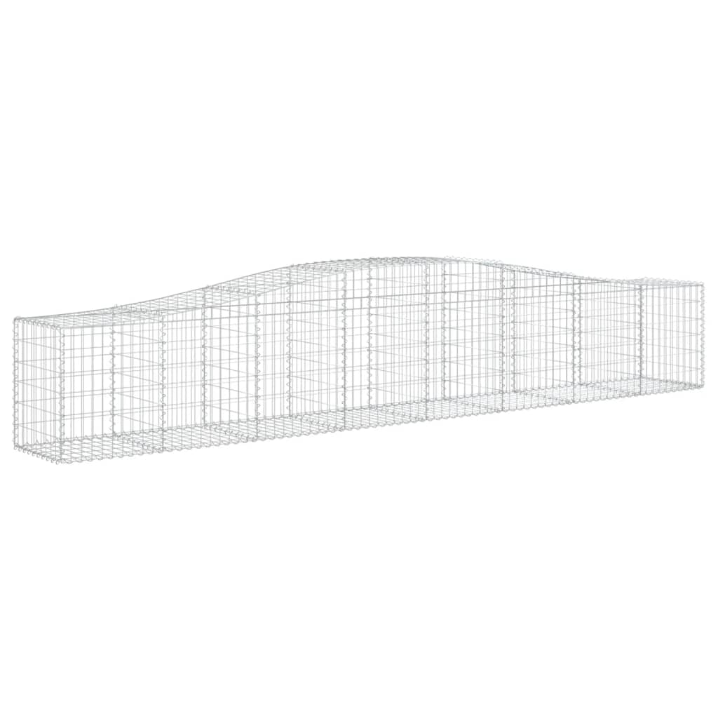 vidaXL Gabionen mit Hochbogen 2 Stk. 400x50x60/80 cm Verzinktes Eisen