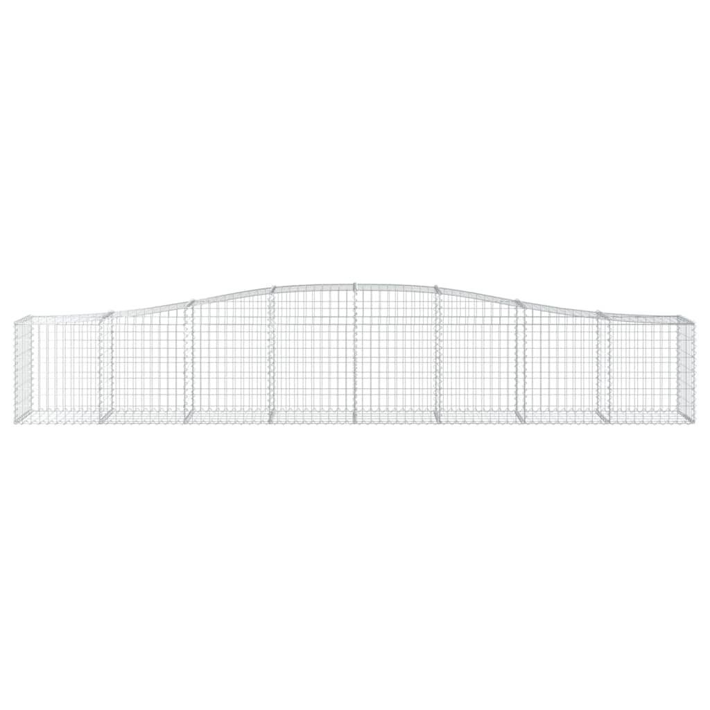 vidaXL Gabionen mit Hochbogen 2 Stk. 400x50x60/80 cm Verzinktes Eisen