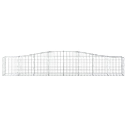 vidaXL Gabionen mit Hochbogen 2 Stk. 400x50x60/80 cm Verzinktes Eisen
