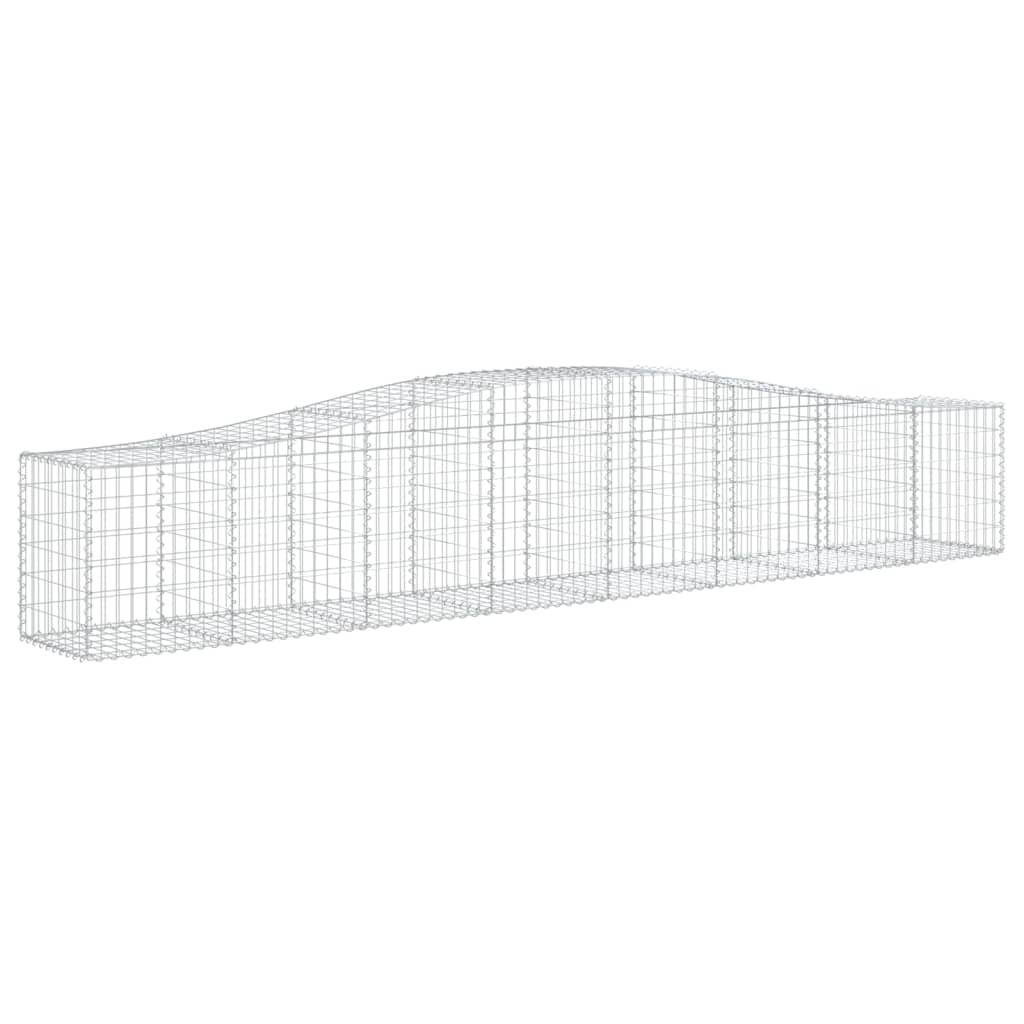 vidaXL Gabionen mit Hochbogen 9 Stk. 400x50x60/80cm Verzinktes Eisen