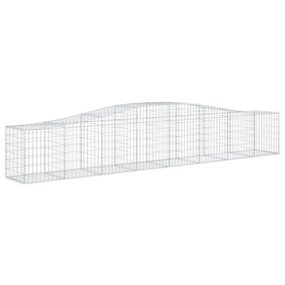 vidaXL Gabionen mit Hochbogen 9 Stk. 400x50x60/80cm Verzinktes Eisen