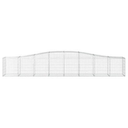 vidaXL Gabionen mit Hochbogen 9 Stk. 400x50x60/80cm Verzinktes Eisen