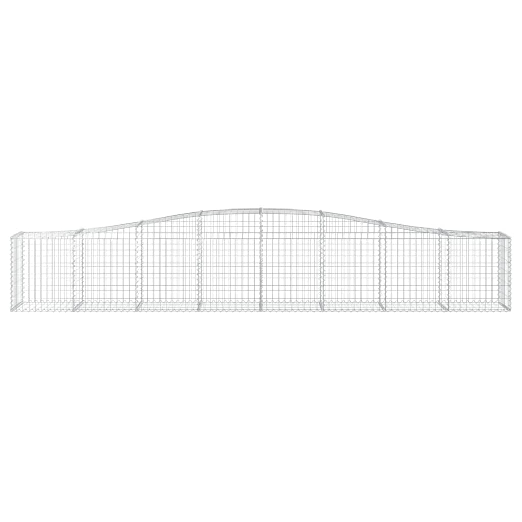 vidaXL Gabionen mit Hochbogen 15 Stk. 400x50x60/80cm Verzinktes Eisen