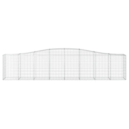 vidaXL Gabionen mit Hochbogen 2 Stk. 400x50x80/100cm Verzinktes Eisen