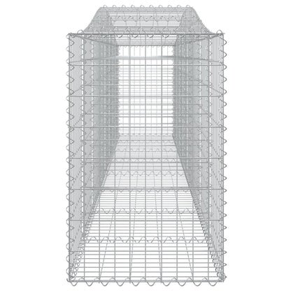 vidaXL Gabionen mit Hochbogen 2 Stk. 400x50x80/100cm Verzinktes Eisen