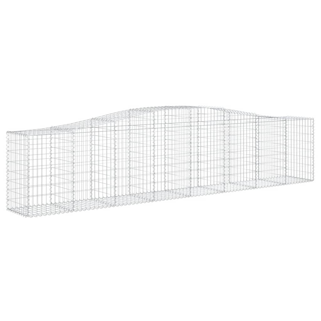 vidaXL Gabionen mit Hochbogen 3 Stk. 400x50x80/100cm Verzinktes Eisen