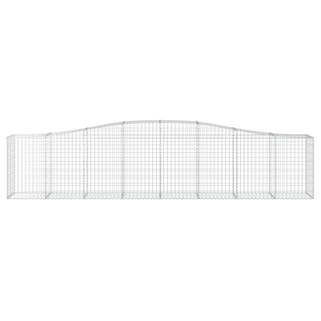 vidaXL Gabionen mit Hochbogen 3 Stk. 400x50x80/100cm Verzinktes Eisen