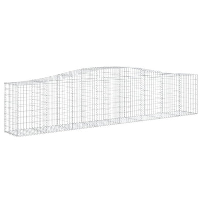 vidaXL Gabionen mit Hochbogen 4 Stk. 400x50x80/100cm Verzinktes Eisen