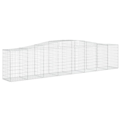 vidaXL Gabionen mit Hochbogen 5 Stk. 400x50x80/100cm Verzinktes Eisen