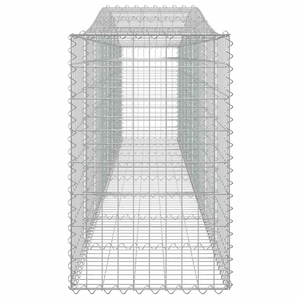 vidaXL Gabionen mit Hochbogen 7 Stk. 400x50x80/100cm Verzinktes Eisen