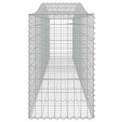 vidaXL Gabionen mit Hochbogen 7 Stk. 400x50x80/100cm Verzinktes Eisen