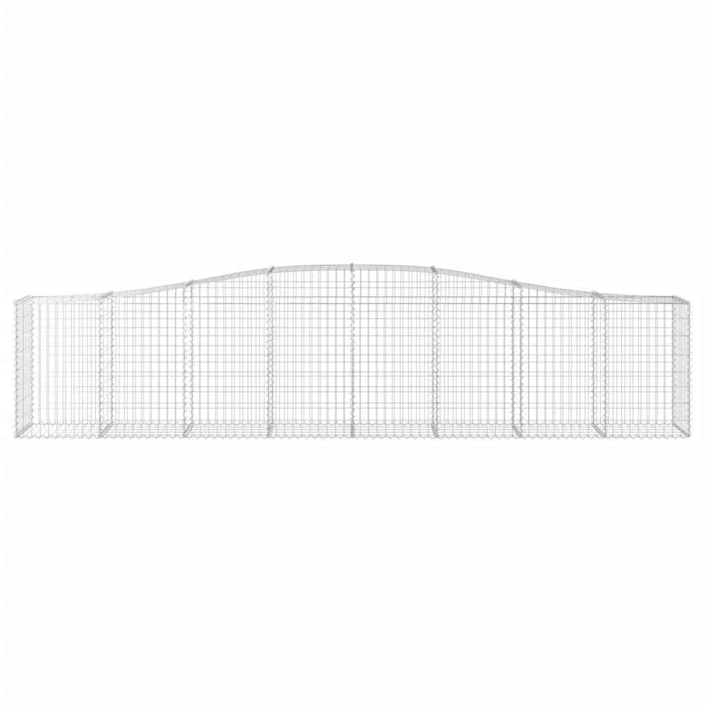vidaXL Gabionen mit Hochbogen 9 Stk. 400x50x80/100cm Verzinktes Eisen